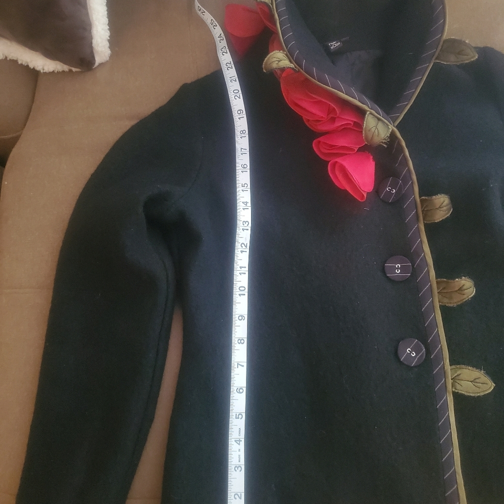 Fashion ART Rose & Leaf Wool Jacket Art2Wear - Picture 10 of 15